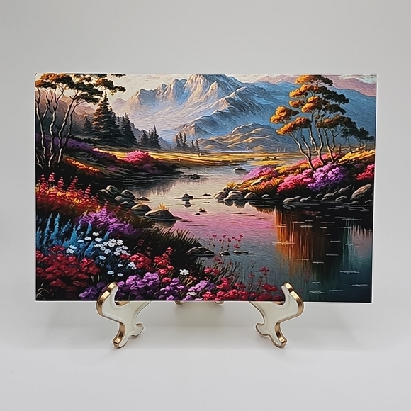 Majestic Floral Landscape Painting Art Print - Picture 3 of 8